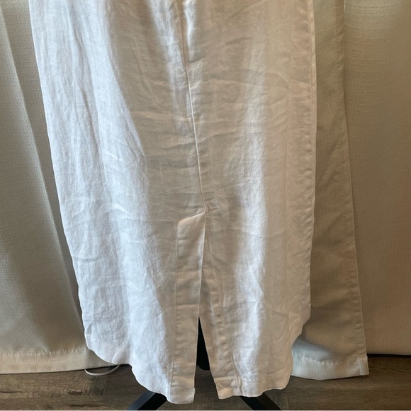 MADEWELL Goldie Midi Dress 100% Linen White Sleeveless Slit Size 6 NWT - Picture 7 of 10